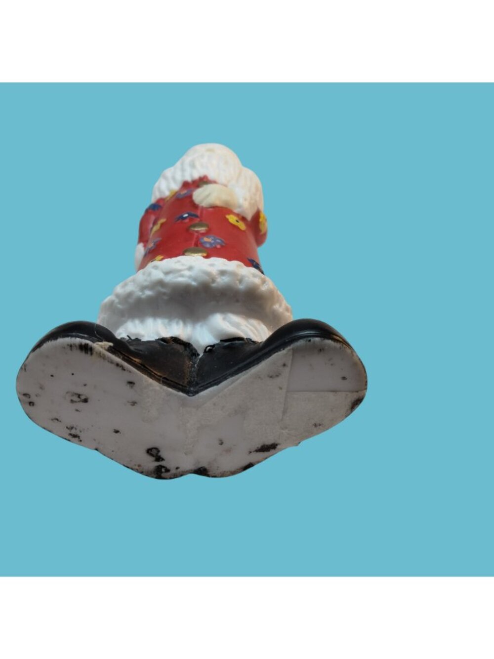Flower Power Santa Claus Candle Holder Figurine Boho Hippie Christmas Red White - Picture 7 of 7